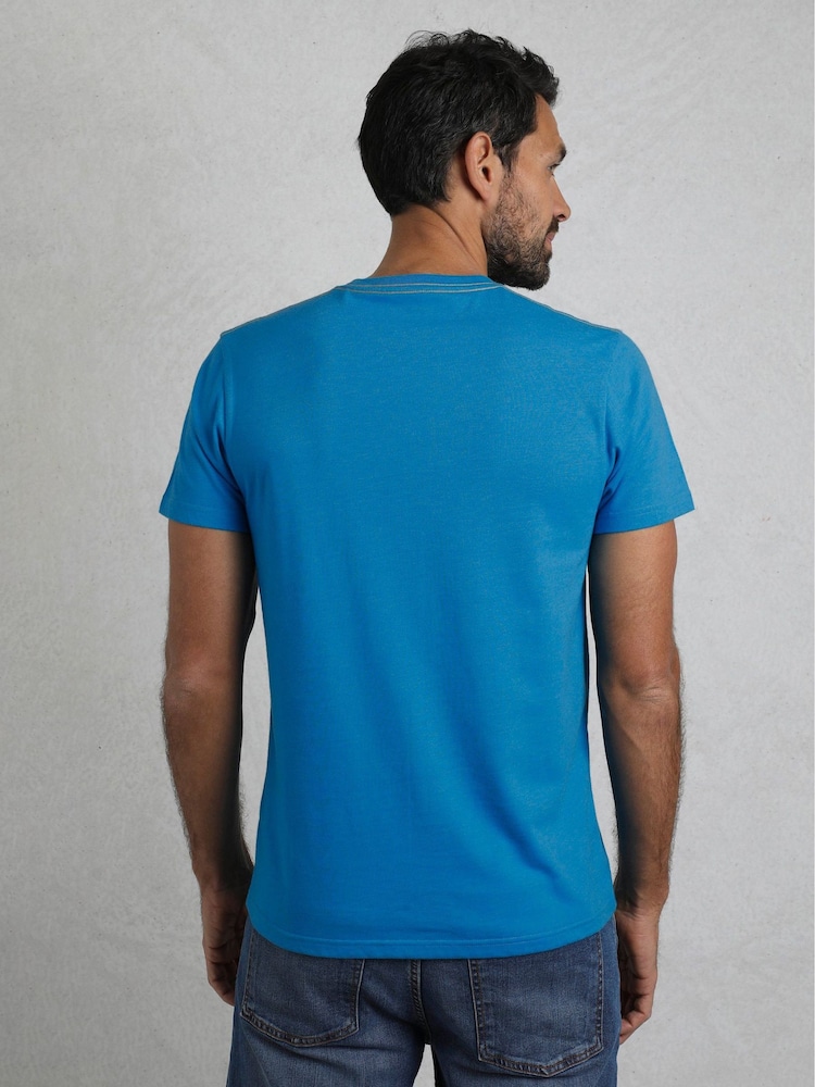 Weird Fish Blue Summer Sector Graphic Print T-Shirt - Image 2 of 7 Weird Fish Blue Summer Sector Graphic Print T-Shirt - Image 2 of 7