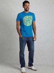 Weird Fish Blue Summer Sector Graphic Print T-Shirt - Image 3 of 7