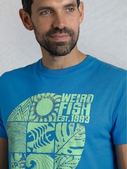Weird Fish Blue Summer Sector Graphic Print T-Shirt - Image 4 of 7