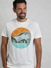 Weird Fish Cream Foothills 100% Cotton Graphic Print T-Shirt - Image 1 of 6