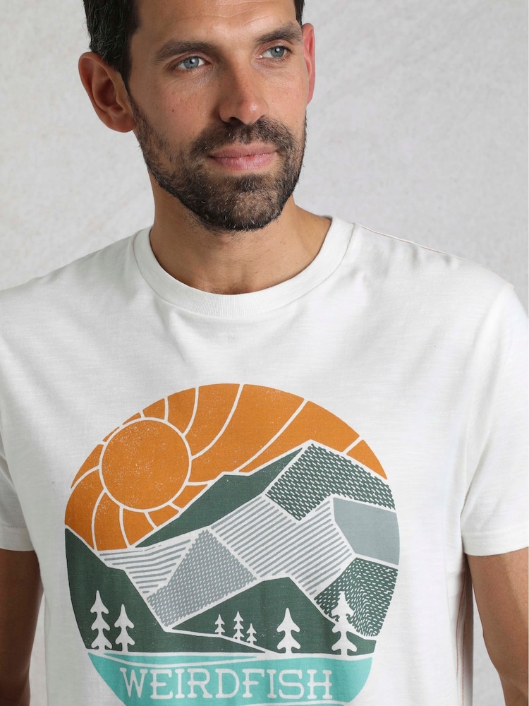 Weird Fish Cream Foothills 100% Cotton Graphic Print T-Shirt - Image 2 of 6