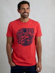 Weird Fish Red Summer Sector Graphic Print T-Shirt - Image 3 of 6