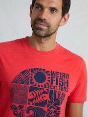 Weird Fish Red Summer Sector Graphic Print T-Shirt - Image 4 of 6