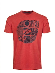 Weird Fish Red Summer Sector Graphic Print T-Shirt - Image 5 of 6
