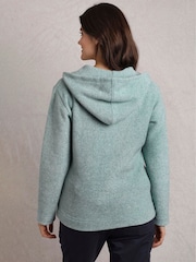 Weird Fish Blue Alisa Qtr Zip Hooded Snow Marl Fleece - Image 2 of 7