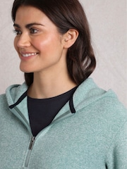 Weird Fish Blue Alisa Qtr Zip Hooded Snow Marl Fleece - Image 4 of 7