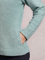 Weird Fish Blue Alisa Qtr Zip Hooded Snow Marl Fleece - Image 5 of 7