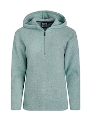 Weird Fish Blue Alisa Qtr Zip Hooded Snow Marl Fleece - Image 6 of 7