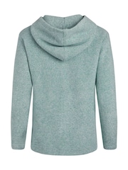 Weird Fish Blue Alisa Qtr Zip Hooded Snow Marl Fleece - Image 7 of 7