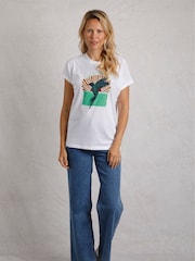 Weird Fish White Fly Free 100% Cotton Slub Graphic Print T-Shirt - Image 1 of 6