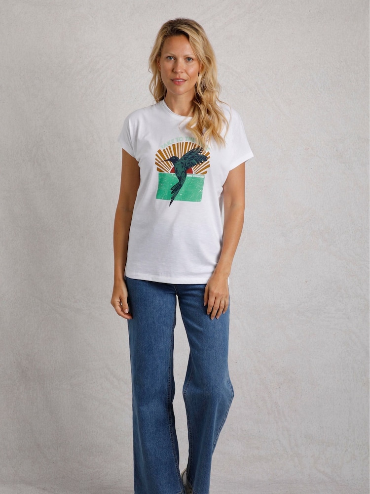 Weird Fish White Fly Free 100% Cotton Slub Graphic Print T-Shirt - Image 1 of 6