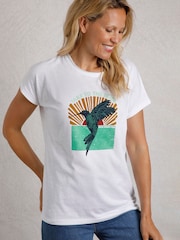 Weird Fish White Fly Free 100% Cotton Slub Graphic Print T-Shirt - Image 2 of 6