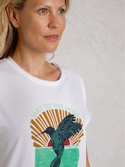 Weird Fish White Fly Free 100% Cotton Slub Graphic Print T-Shirt - Image 4 of 6
