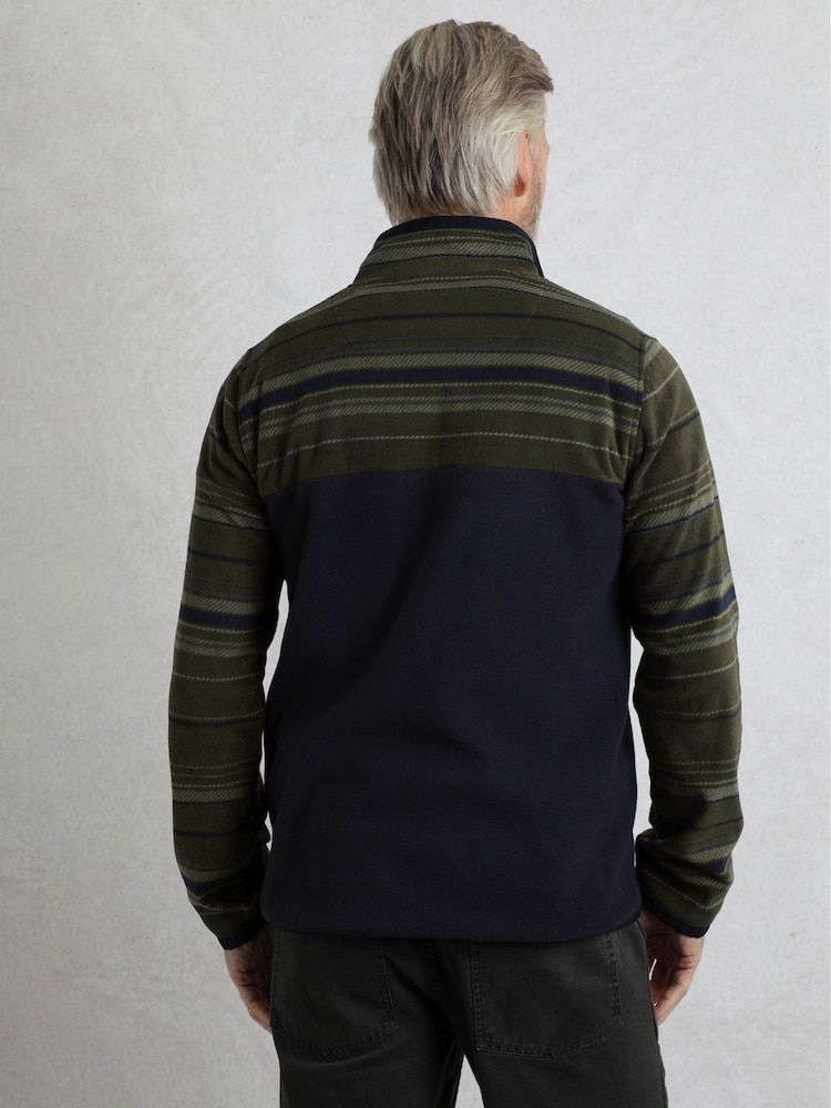 Weird Fish Green Gilbert Qtr Zip Striped Micro Fleece - Image 2 of 7