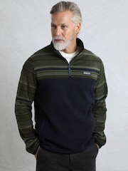 Weird Fish Green Gilbert Qtr Zip Striped Micro Fleece - Image 3 of 7