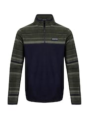 Weird Fish Green Gilbert Qtr Zip Striped Micro Fleece - Image 6 of 7