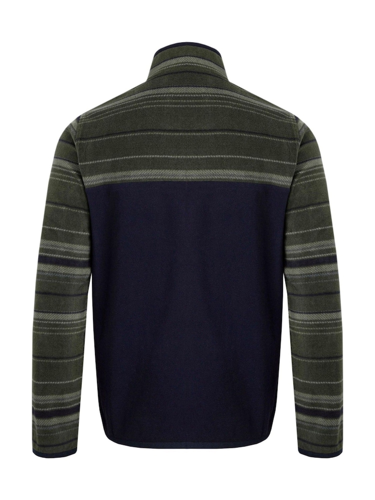 Weird Fish Green Gilbert Qtr Zip Striped Micro Fleece - Image 7 of 7