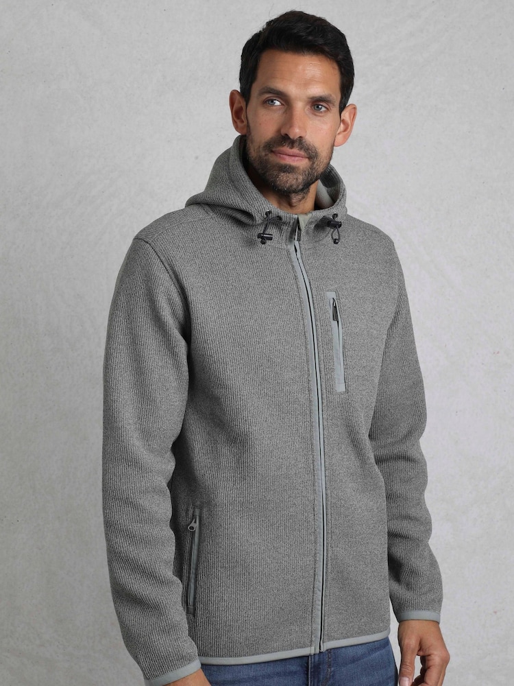 Weird Fish Grey Lockie Full Zip Bonded Hoodie - Image 1 of 8