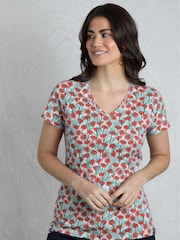 Weird Fish Red Merica Printed Slub 100%  Cotton Jersey T-Shirt - Image 3 of 6