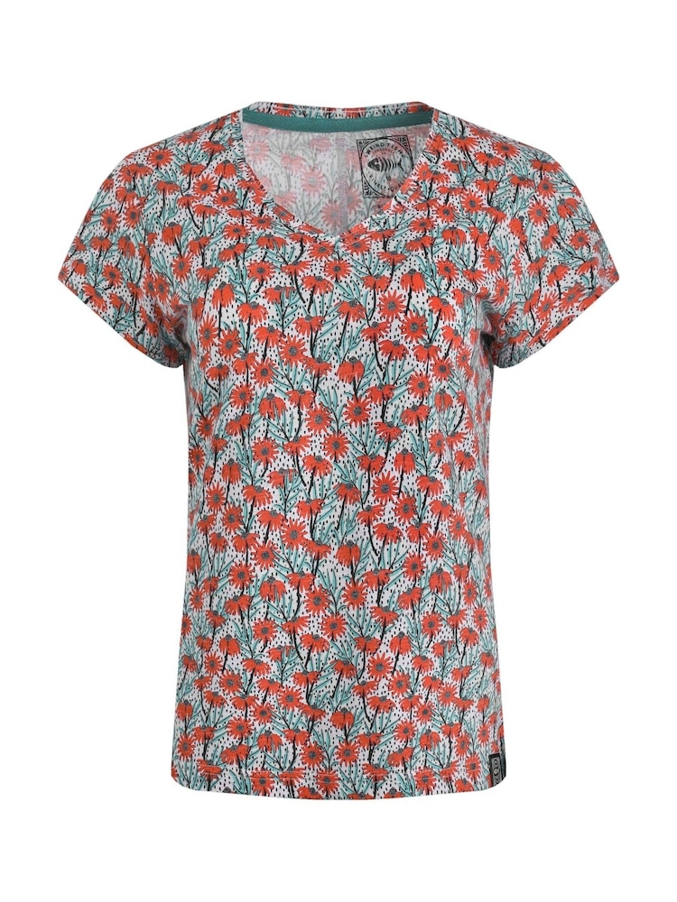 Weird Fish Red Merica Printed Slub 100%  Cotton Jersey T-Shirt - Image 5 of 6