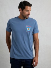 Синій - Weird Fish Fin Hof Heritage Wash Artist 100% Cotton футболки - Image 3 of 6