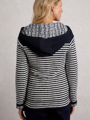 Weird Fish Blue Bianca Full Zip Striped Macaroni Hoodie - Image 2 of 7