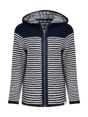 Weird Fish Blue Bianca Full Zip Striped Macaroni Hoodie - Image 6 of 7
