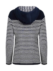 Weird Fish Blue Bianca Full Zip Striped Macaroni Hoodie - Image 7 of 7