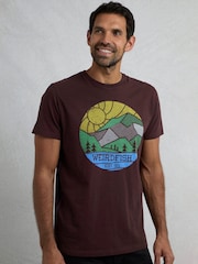 rjava - Weird Fish Foothills 100% Cotton Graphic Print T-Shirt - Slika 1 iz 6
