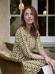 Weird Fish Light Green Starshine Printed 100% Cotton Jersey Dress - Image 1 of 7