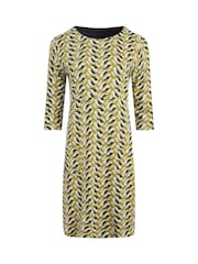 Weird Fish Light Green Starshine Printed 100% Cotton Jersey Dress - Image 6 of 7
