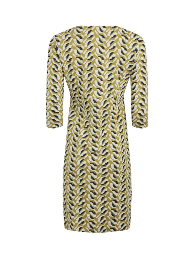 Weird Fish Light Green Starshine Printed 100% Cotton Jersey Dress - Image 7 of 7