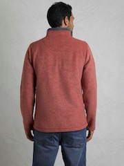 Weird Fish Red Newark 1/4 Zip Grid Fleece - Image 2 of 6
