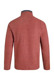 Weird Fish Red Newark 1/4 Zip Grid Fleece - Image 6 of 6