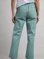 Weird Fish Blue Malorri 100% Cotton Trousers - Image 2 of 7