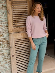 Weird Fish Blue Malorri 100% Cotton Trousers - Image 6 of 7