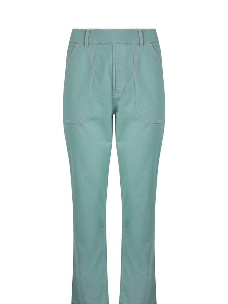 Weird Fish Blue Malorri 100% Cotton Trousers - Image 7 of 7