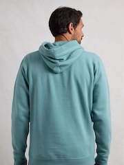 Weird Fish Light Blue Bryant Front Print Graphic Popover Hoodie - Image 2 of 7