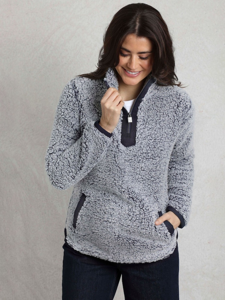 Weird Fish Grey Madi Cosy 1/4 Zip Fleece - Image 1 of 7