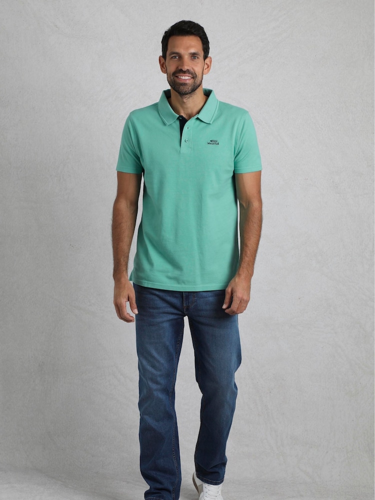 Blau - Weird Fish Miles Pique 100% Cotton Polo Shirt - Bild 2 von 7 Blau - Weird Fish Miles Pique 100% Cotton Polo Shirt - Bild 2 von 7