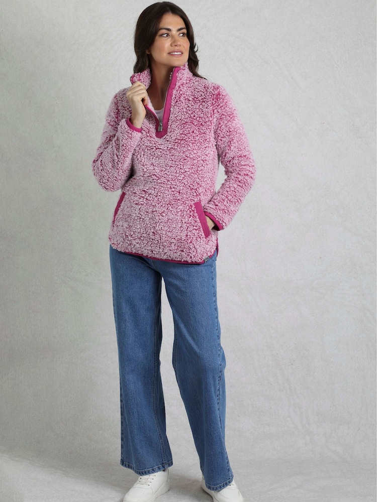 Weird Fish Pink Madi Cosy 1/4 Zip Fleece - Image 1 of 7