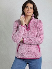 Weird Fish Pink Madi Cosy 1/4 Zip Fleece - Image 3 of 7