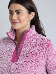 Weird Fish Pink Madi Cosy 1/4 Zip Fleece - Image 4 of 7