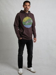Weird Fish Brown Bryant Front Print Graphic Popover Hoodie - Image 1 of 6