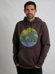 Weird Fish Brown Bryant Front Print Graphic Popover Hoodie - Image 2 of 6