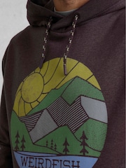 Weird Fish Brown Bryant Front Print Graphic Popover Hoodie - Image 4 of 6