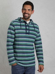 Weird Fish Moletom listrado Hooded Kierra Macaroni com gola alta e Payson Hoodie - Imagem 2 de 7