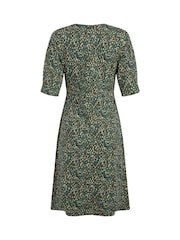 Weird Fish Green Cassandra Printed Jersey Swing Dress - Image 7 of 7