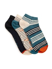 Weird Fish Blue Rolph Trainers Socks 3 Pack - Image 1 of 4