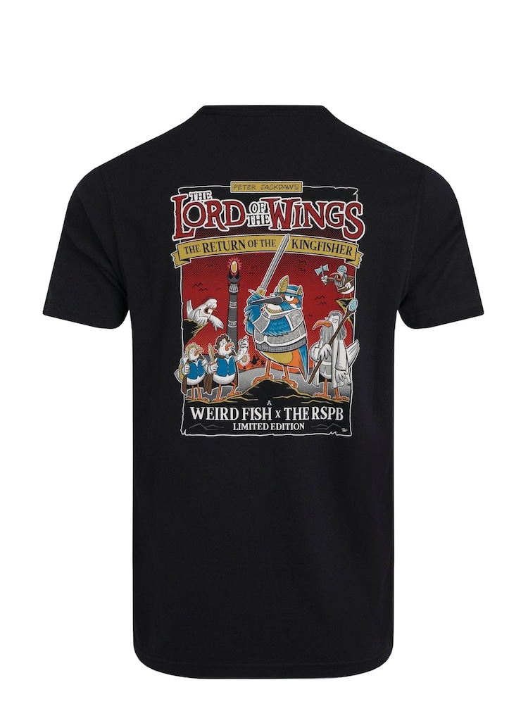 Weird Fish Black The Lord of The Wings Heritage Artist RSPB Collaboration 100% Cotton T-Shirt - Image 5 of 5